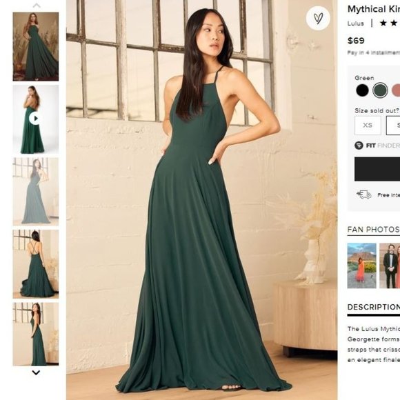Lulus Mythical Kind of Love Dark Green Maxi Dress - Picture 1 of 6